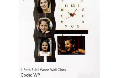 4-Foto Subli Wood Wooden Wall Clock